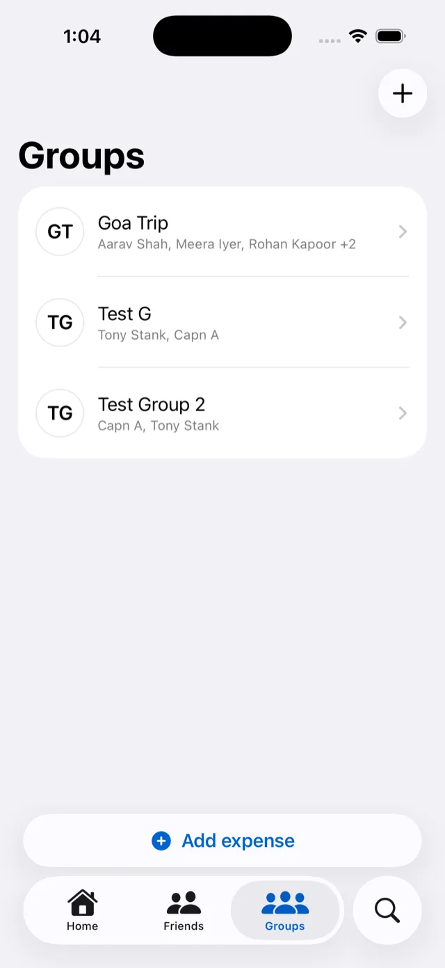 Groups list